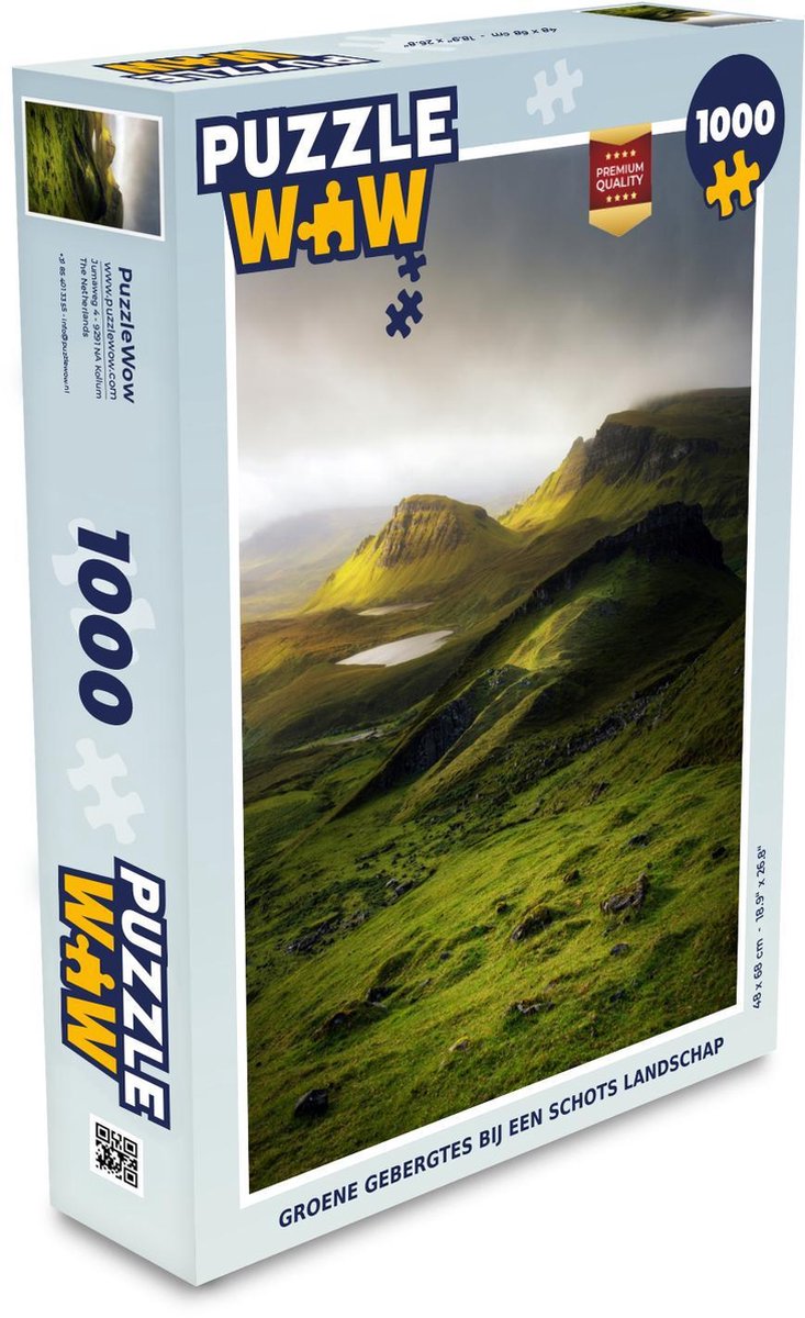 Puzzel 1000 stukjes volwassenen Schotse landschappen 1000 stukjes - Groene gebergtes bij een Schots landschap puzzel 1000 stukjes  - PuzzleWow heeft +100000 puzzels