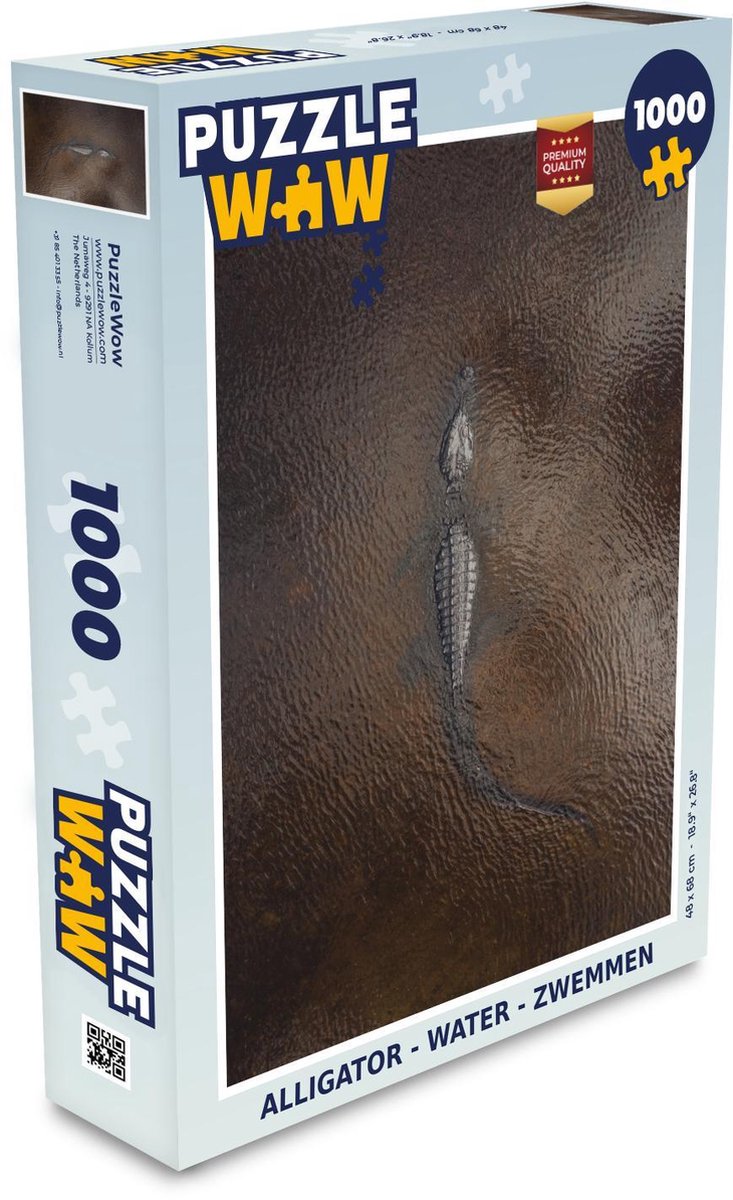 Puzzel - Puzzel 1000 stukjes volwassenen - Alligator - Water - Zwemmen - Legpuzzel