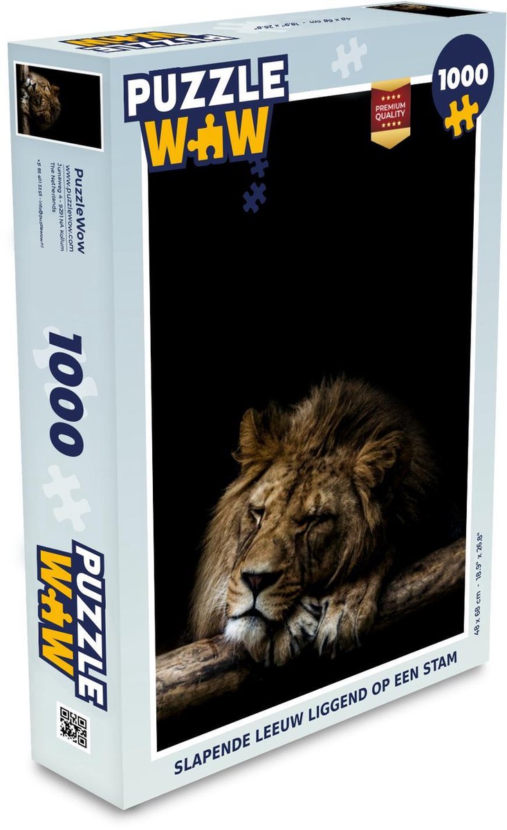 Puzzel - Puzzel 1000 stukjes volwassenen - Boomstam - Leeuw - Wild - Legpuzzel