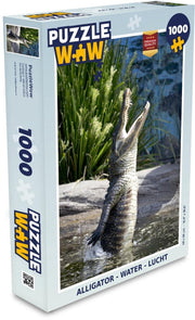 Puzzel - Puzzel 1000 stukjes volwassenen - Alligator - Water - Lucht - Legpuzzel
