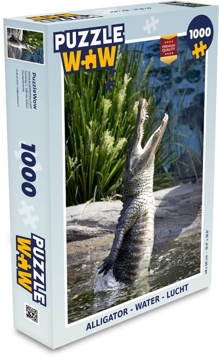 Puzzel - Puzzel 1000 stukjes volwassenen - Alligator - Water - Lucht - Legpuzzel