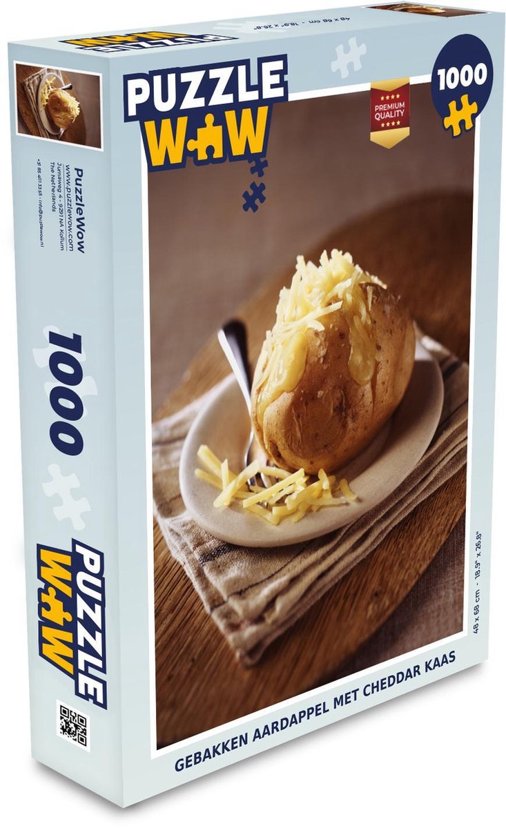 Puzzel 1000 stukjes volwassenen Kaasgerechten 1000 stukjes - Gebakken aardappel met cheddar kaas  - PuzzleWow heeft +100000 puzzels