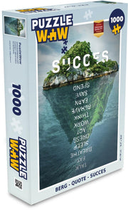 Puzzel - Puzzel 1000 stukjes volwassenen - Berg - Quote - Succes - Legpuzzel