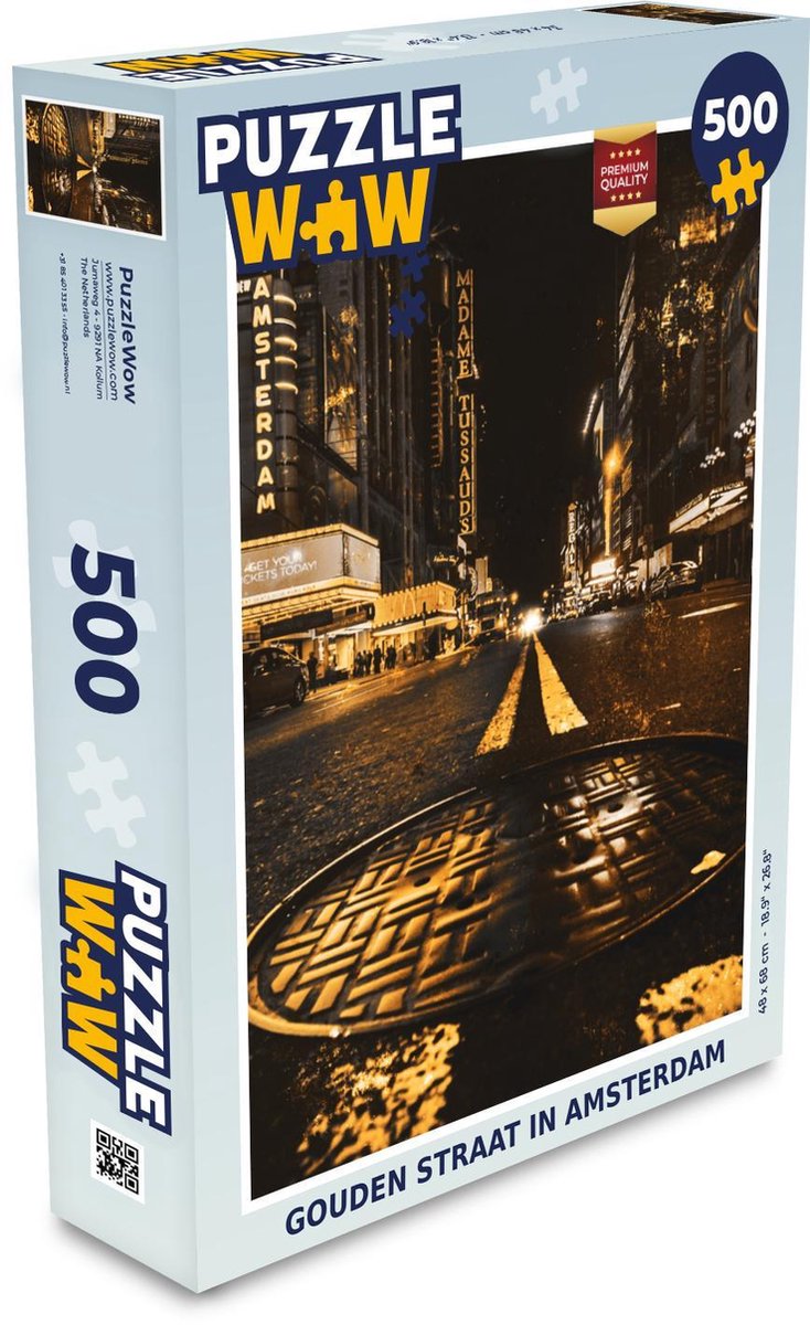 Puzzel - Puzzel 500 stukjes - Goud - Straten - Amsterdam - Legpuzzel