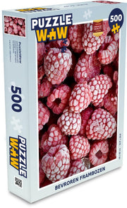 Puzzel 500 stukjes Framboos - Bevroren frambozen  - PuzzleWow heeft +100000 puzzels