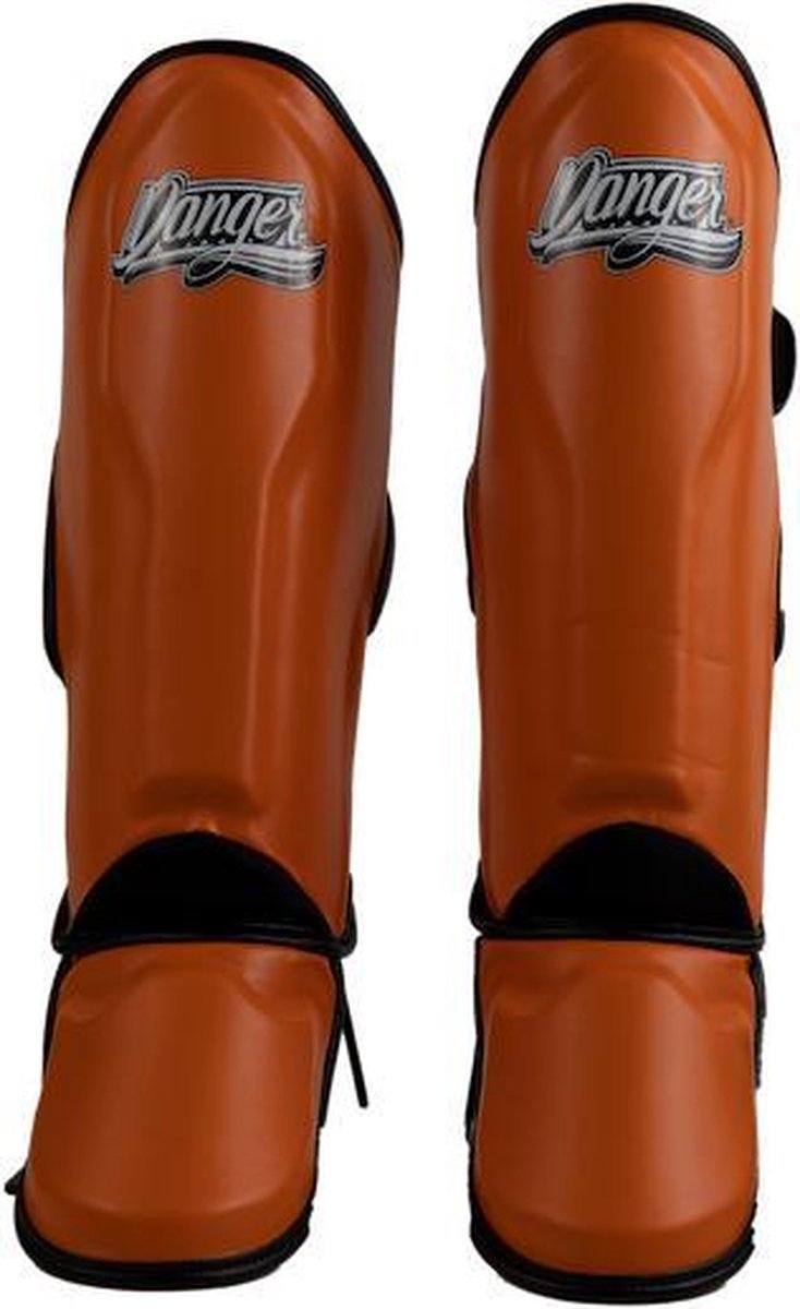 Kickboks scheenbeschermers voor kinderen Danger | oranje - Product Kleur: Oranje / Product Maat: XXS