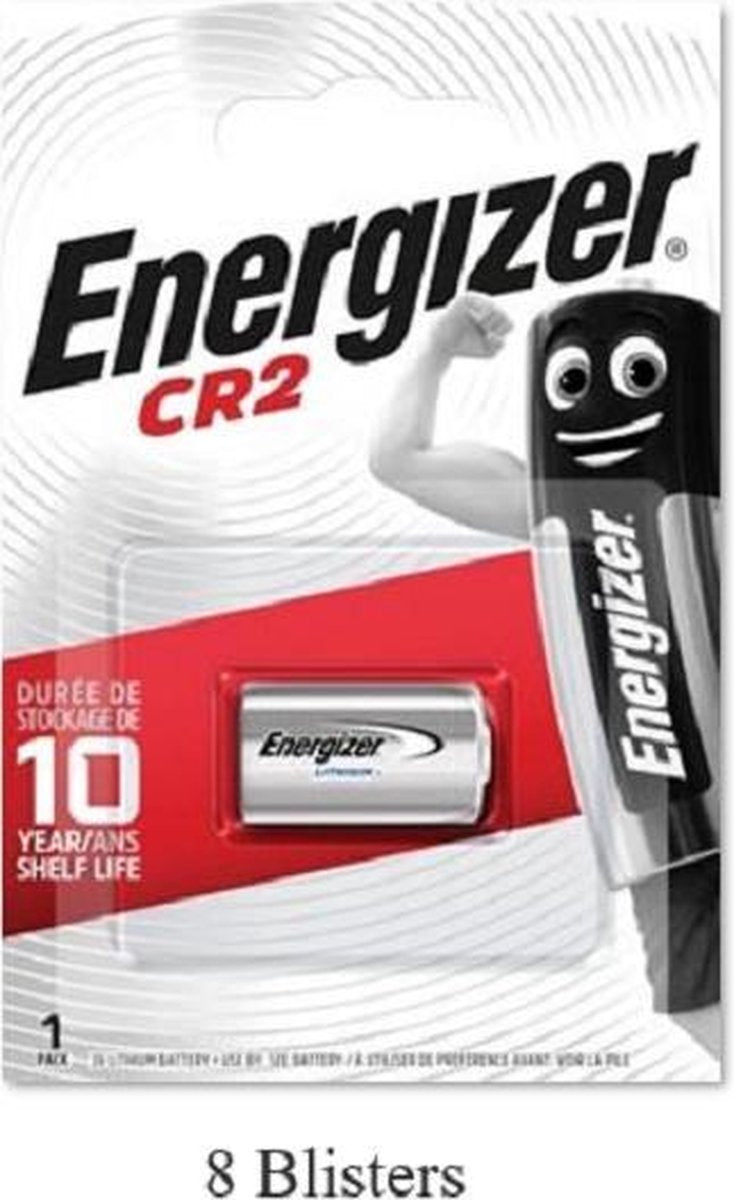 8 stuks (8 blisters a 1 stuk) Energizer CR2 Lithium batterij ENCR2P1/1000mAh