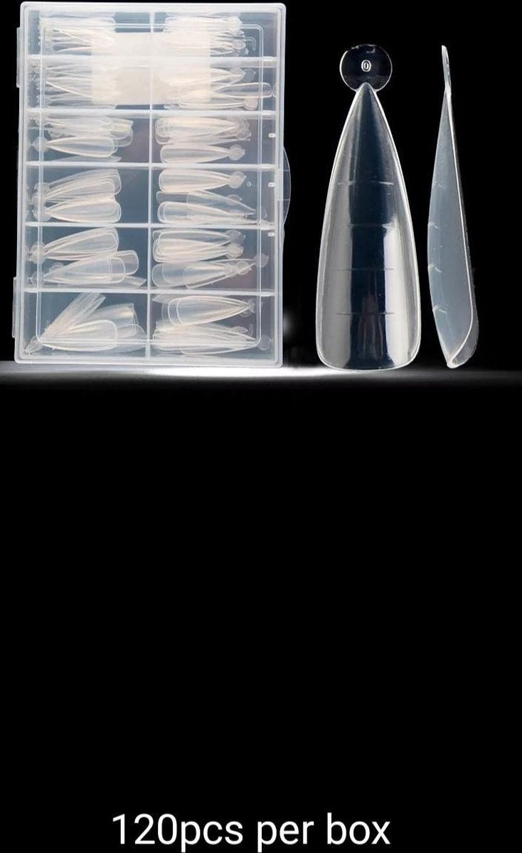 Polygel Dual System Forms Stilleto Almond pre shaped - Kunstnagels - Nepnagels 120stuks met doosje