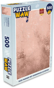 Puzzel Marmer - Steen - Roze - Legpuzzel - Puzzel 500 stukjes