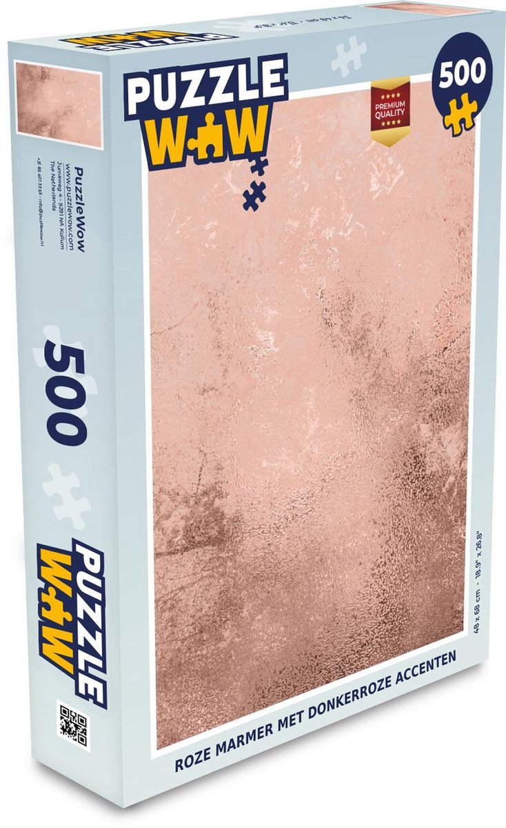 Puzzel Marmer - Steen - Roze - Legpuzzel - Puzzel 500 stukjes