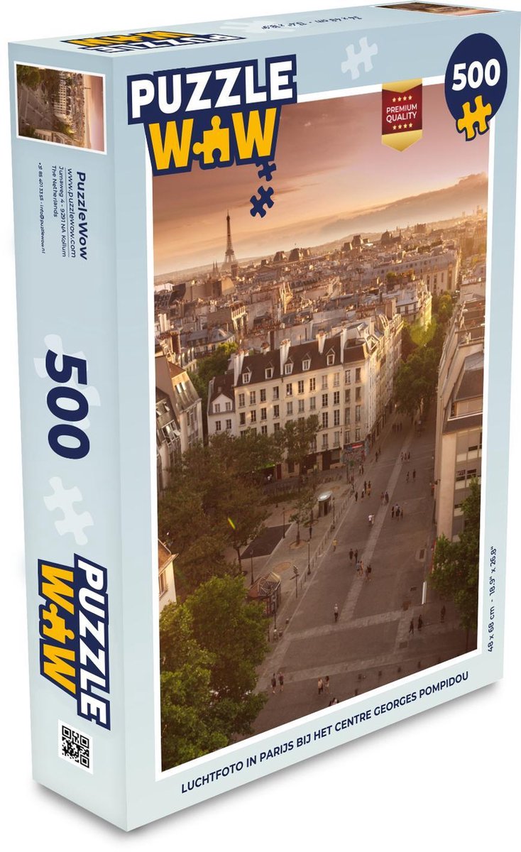 Puzzel 500 stukjes Centre Georges Pompidou - Luchtfoto in Parijs bij het Centre Georges Pompidou  - PuzzleWow heeft +100000 puzzels