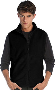 Fleece casual bodywarmer zwart voor heren - Outdoorkleding wandelen/zeilen - Mouwloze vesten 2XL