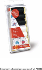 Gutermann allesnaaigarenset zwart wit 731110