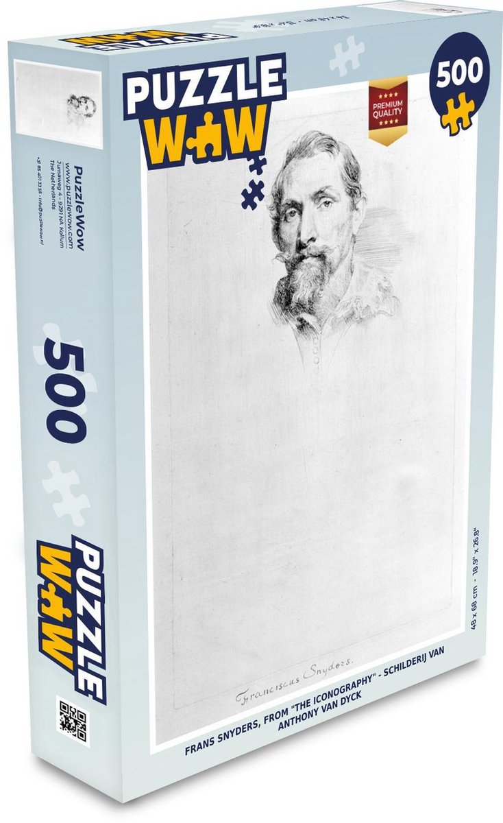 Puzzel 500 stukjes Anthonie van Dyck - Frans Snyders from The Iconography - Schilderij van Anthony van Dyck  - PuzzleWow heeft +100000 puzzels