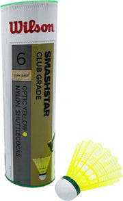 Badminton Shuttles Wilson Smashstar SLOW Club Grade Koker 6 stuks Geel