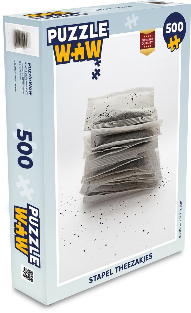 Puzzel Theezakjes 500 stukjes - Stapel theezakjes