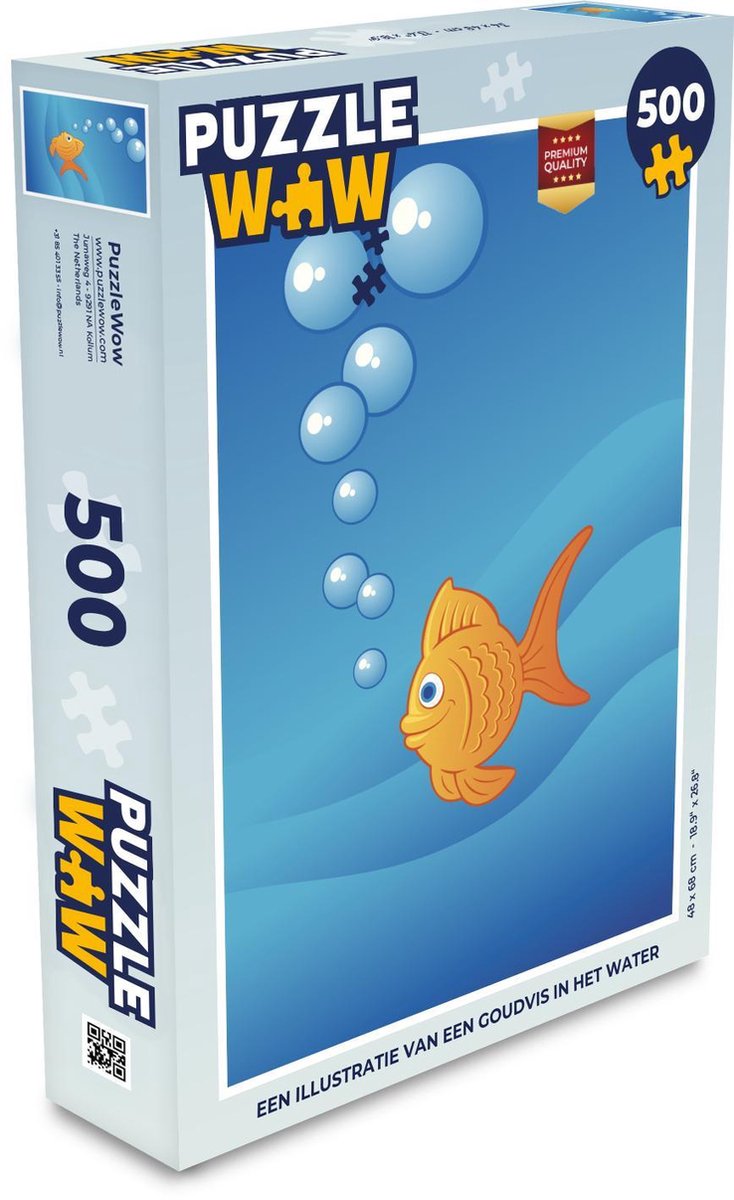 Puzzel 500 stukjes Goudvis illustratie - Een illustratie van een goudvis in het water  - PuzzleWow heeft +100000 puzzels