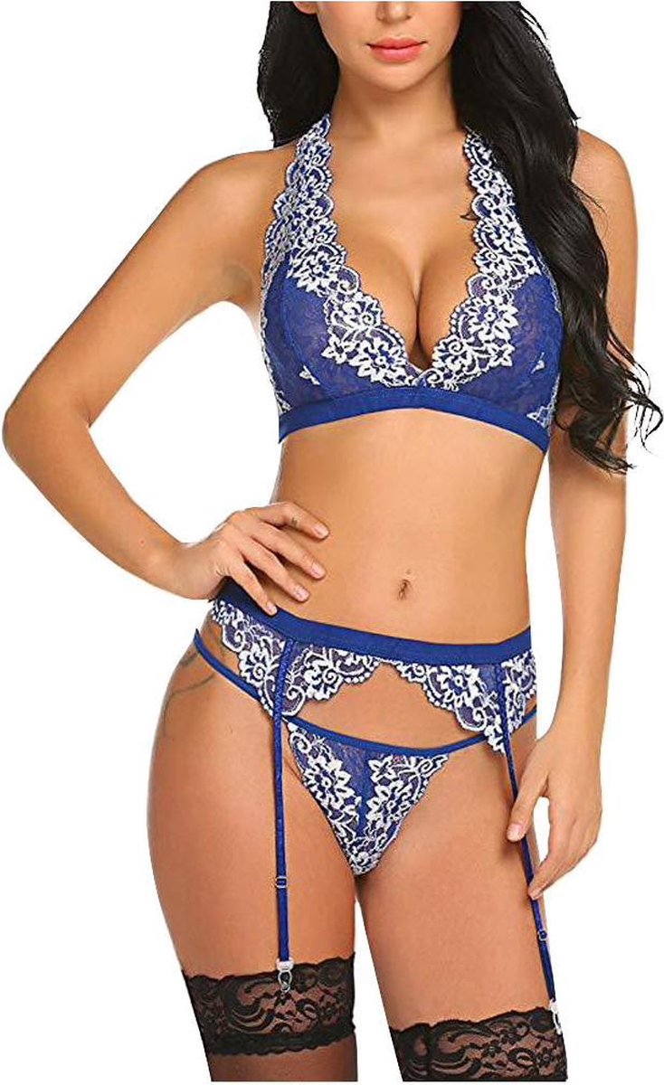 Blauw/witte Lingerieset Samanta