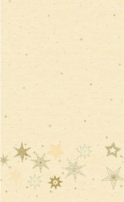 2x Kerst thema tafellakens/tafelkleden beige met sterren 138 x 220 cm - Kerstdiner tafeldecoratie versieringen - Tafelversiering