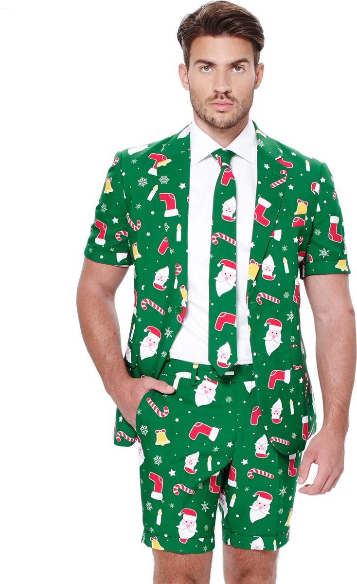 Opposuits Zomer-verkleedpak Santaboss Heren Polyester Groen Mt 50