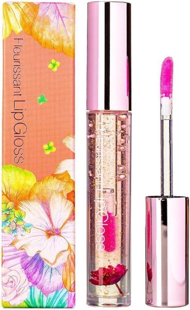 Glamfox Fleurissant Lip Gloss Rose Flower - Lip Plumper Lipgloss - Beauty Make Up