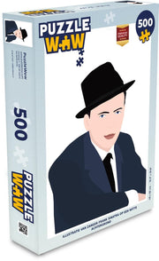 Puzzel - Puzzel 500 stukjes - Frank Sinatra - Portret - Hoed - Legpuzzel