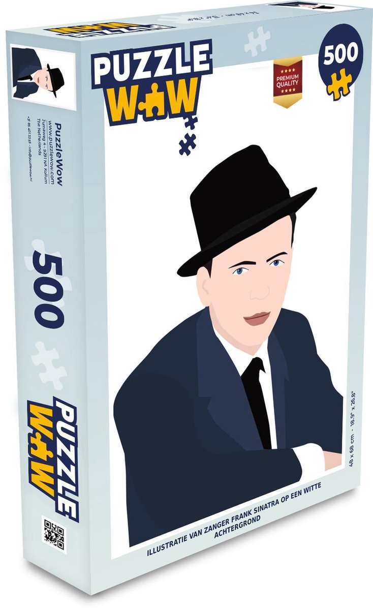 Puzzel - Puzzel 500 stukjes - Frank Sinatra - Portret - Hoed - Legpuzzel