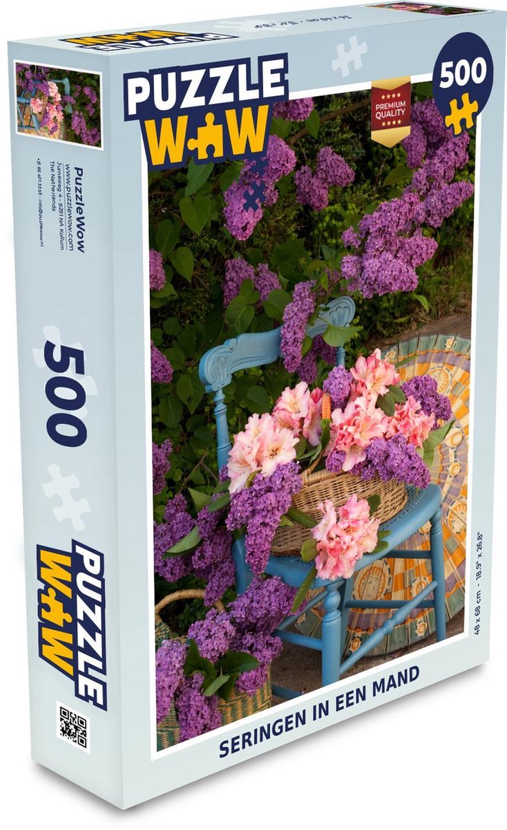 Puzzel 500 stukjes Seringen - Seringen in een mand  - PuzzleWow heeft +100000 puzzels