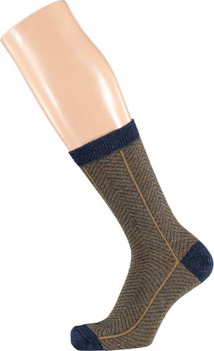 Sarlini Fashion Dames sokje met Lurex Blauw/Goud | Maat 36-41