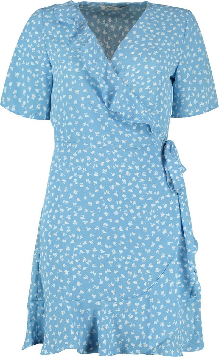 Korte Jurk Only Blauw dessin - maat L