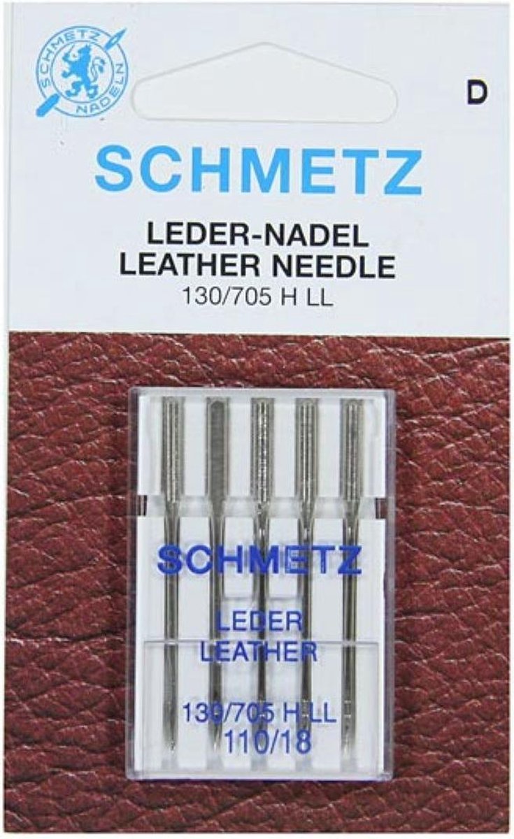 Schmetz leernaald - naaimachinenaald leer - 5 naalden 130/705 H LL 110/18