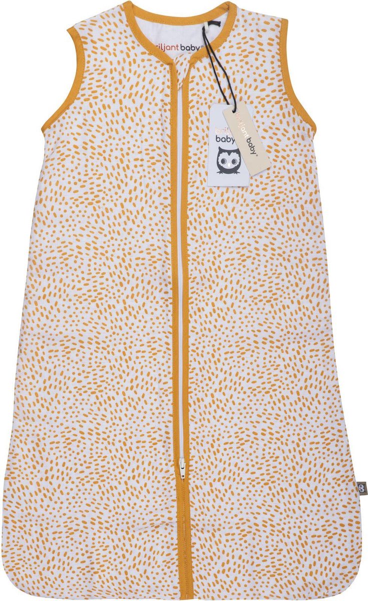 Briljant Baby - Zomnerslaapzak - Hydrofiel - Minimal White - Ochre - Maat 70 - 0/6 maanden
