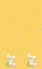 Pasen tafelkleed/tafellaken paashaas geel 138 x 220 cm - Pasen thema papieren tafeldecoraties