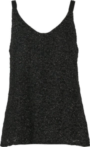 Cassis - Top met kant en lurex - Zwart