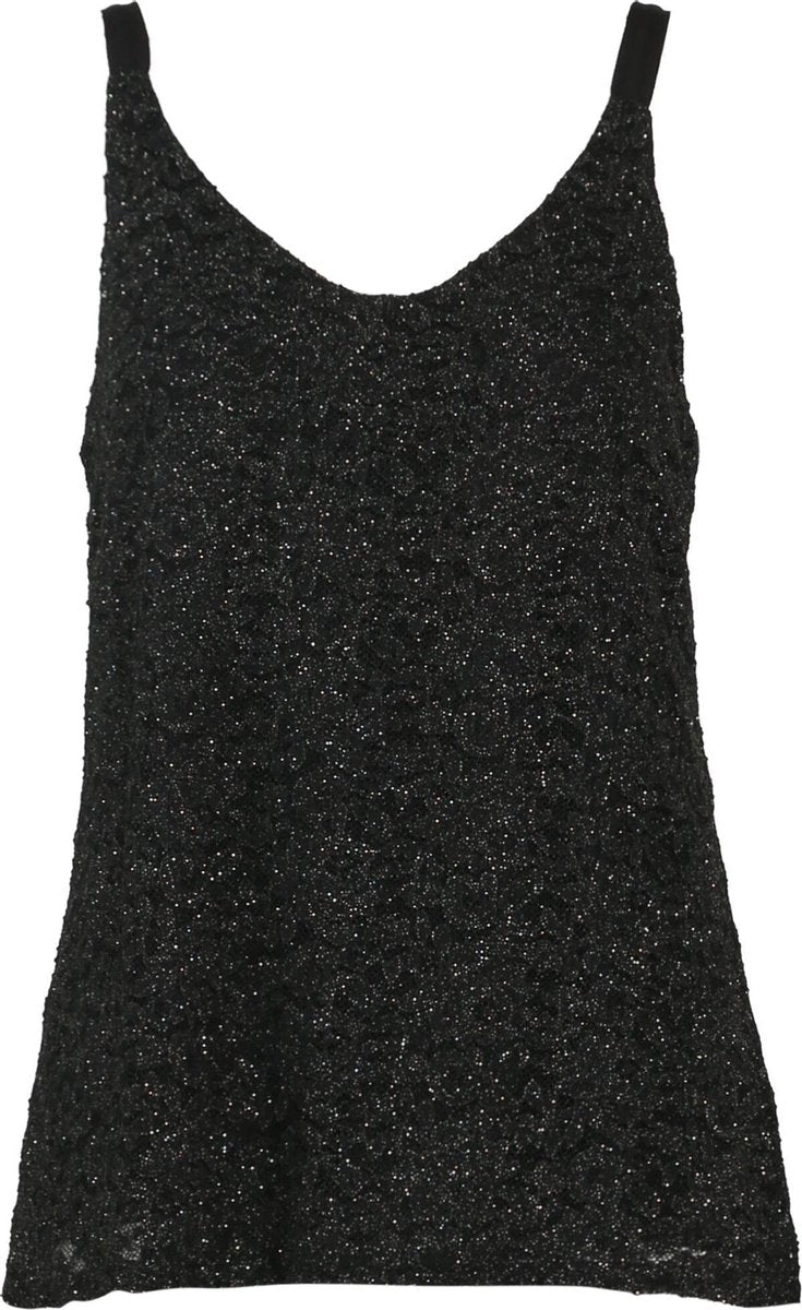 Cassis - Top met kant en lurex - Zwart