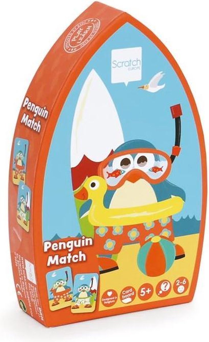 Scratch Kaartspel Pinguïn 14 X 10 Cm Karton Rood 5-delig