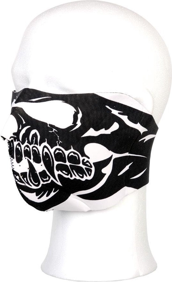 biker mask half face skull big mouth