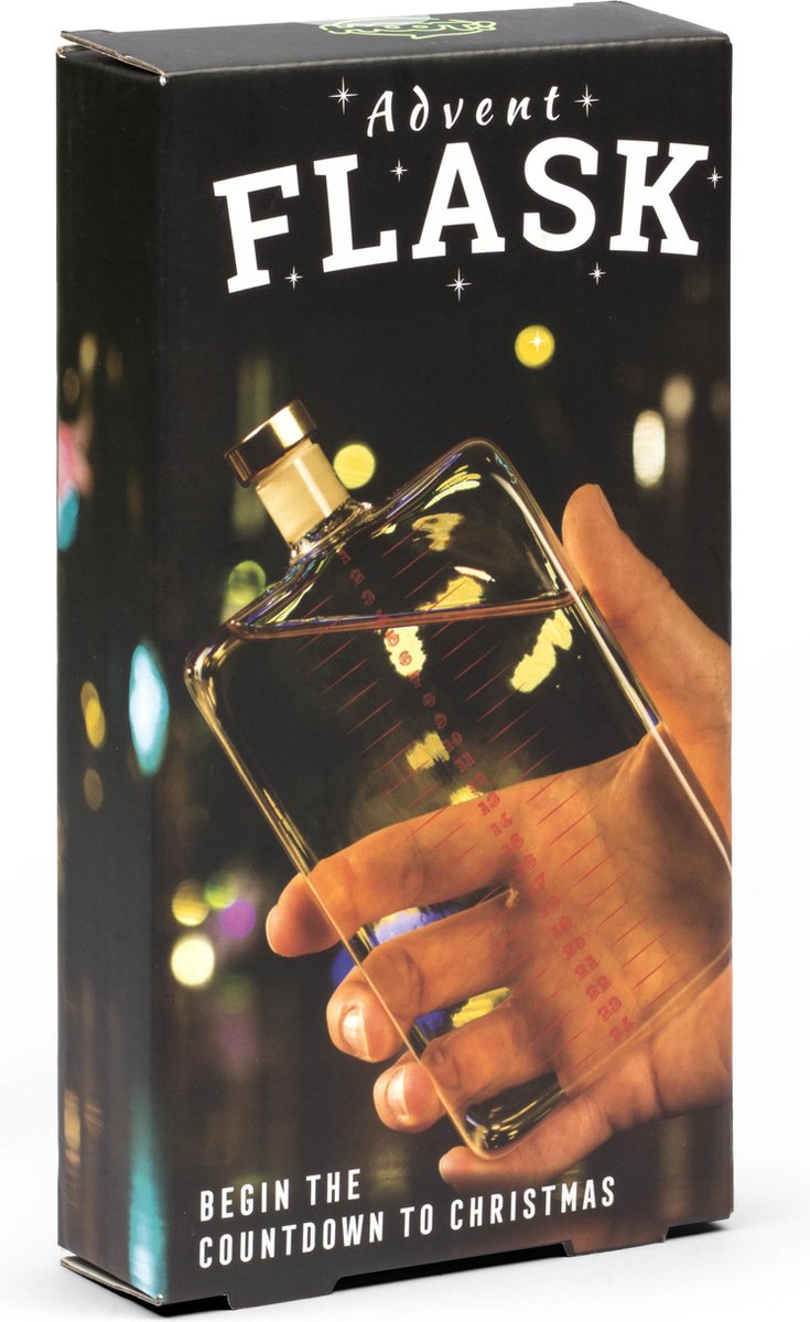 Thumbsup! Heupfles Advent Flask 400 Ml Glas Transparant