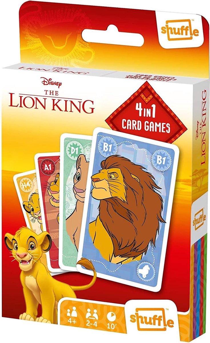 Shuffle Kaartspel 4-in-1 Lion King 56 X 87 Mm Karton