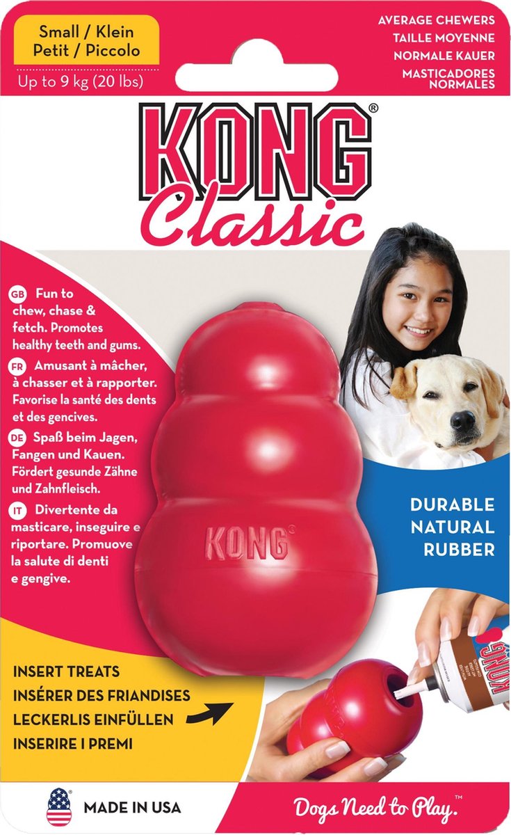 Kong - Kauwbot Hondenspeelgoed Small - Kauwbot - 97mm x 41mm - Rood