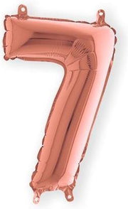 Grabo balloon - Folieballon - Cijfer 7 - Rozegoud - 35cm