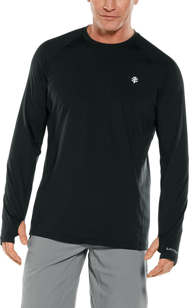 Coolibar - UV sportshirt voor heren - Longsleeve - Agility Performance - Zwart - maat S