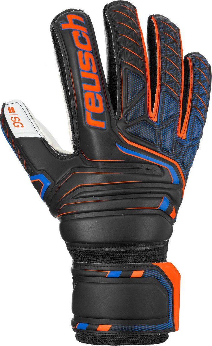 Reusch Attrakt SG  Keepershandschoenen - Maat 10.5  - Unisex - zwart/oranje/blauw/wit