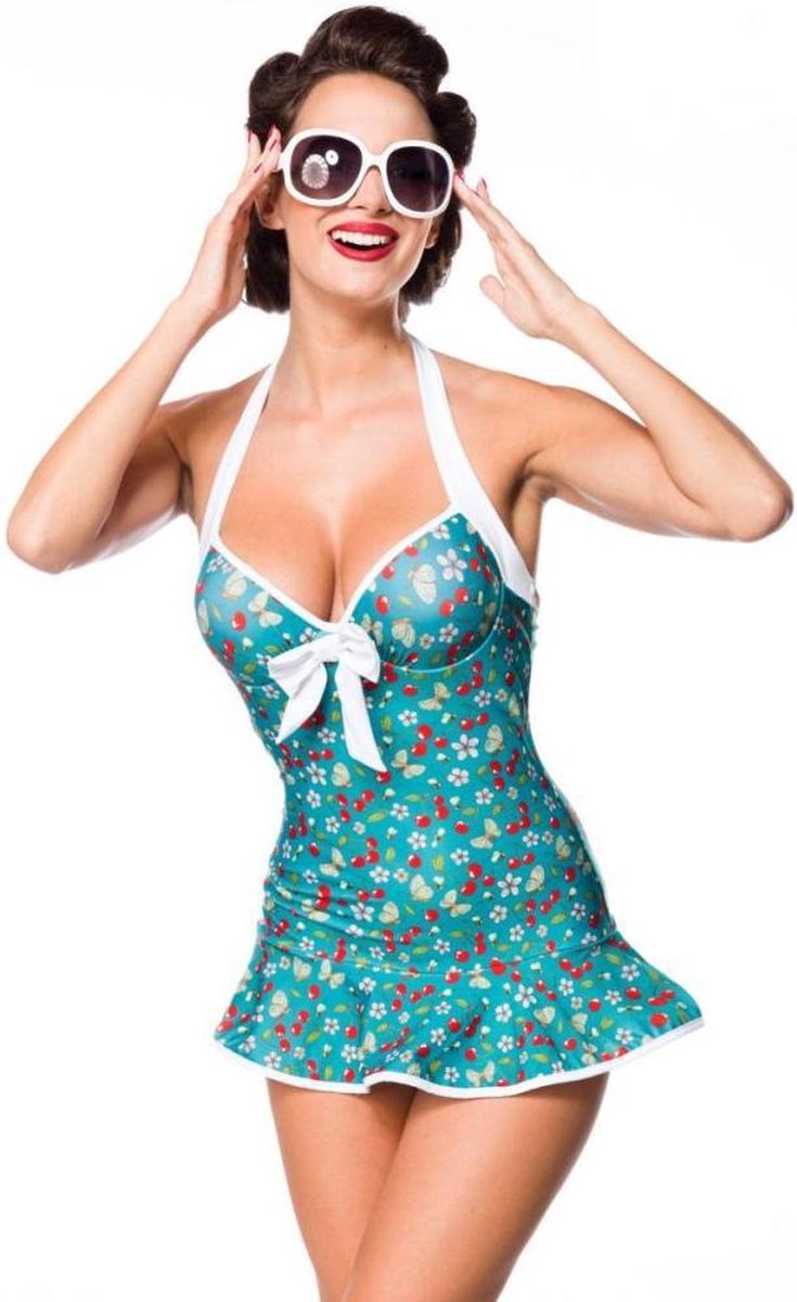 Belsira Badpak -2XL- Vintage Groen/Wit