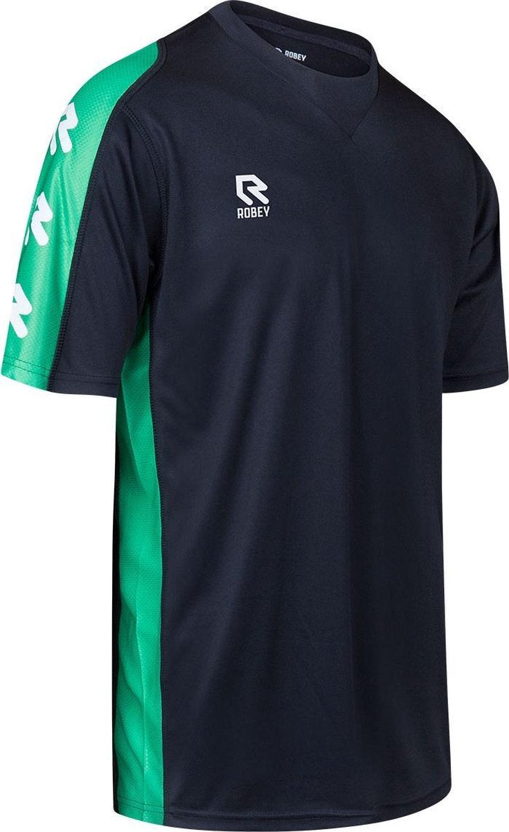 Robey Performance Shirt voetbalshirt kinderen korte mouwen (maat 152) - Black/Green