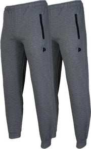 2- Pack Donnay Joggingbroek met elastiek - Sportbroek - Heren - Maat XXL - Zilvergrijs gemêleerd