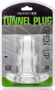 Double Tunnel Plug  - Medium - Transparent - Butt Plugs & Anal Dildos