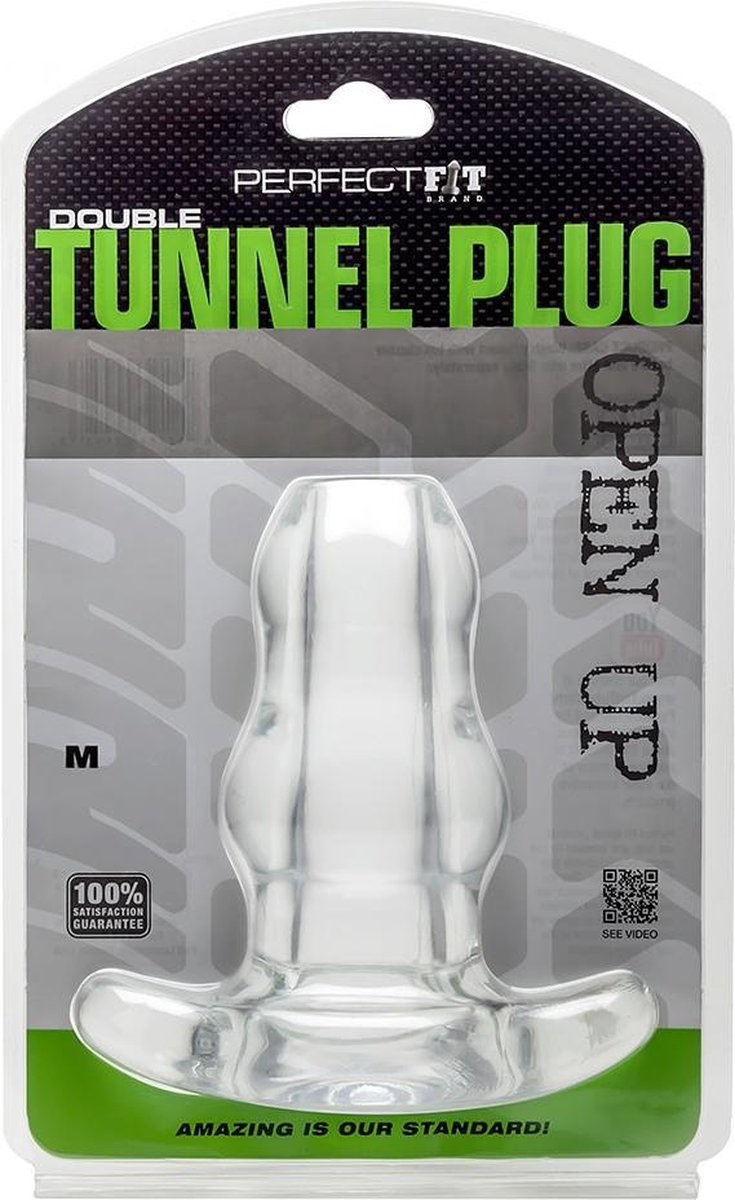 Double Tunnel Plug  - Medium - Transparent - Butt Plugs & Anal Dildos
