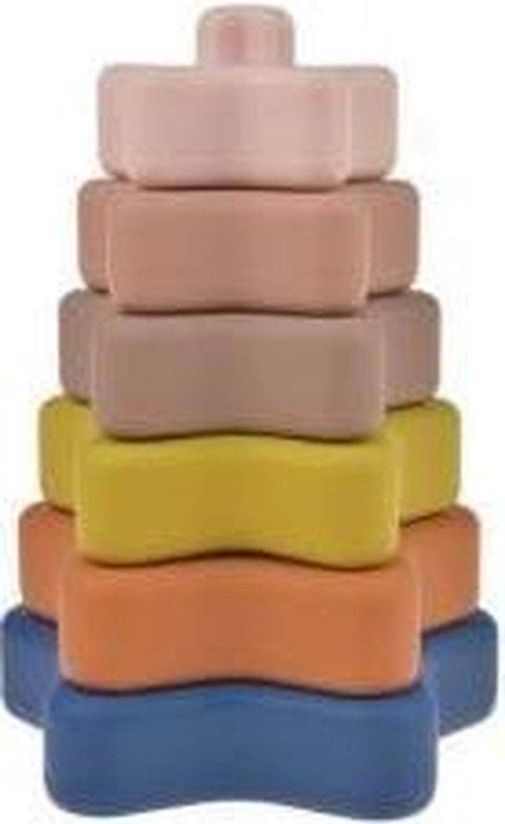Stacking cups stapeltoren speelgoed stapelsterren multicolours blauw