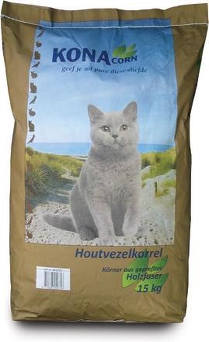 Konacorn Houtvezelkorrel Kattenbakvulling - 15 l